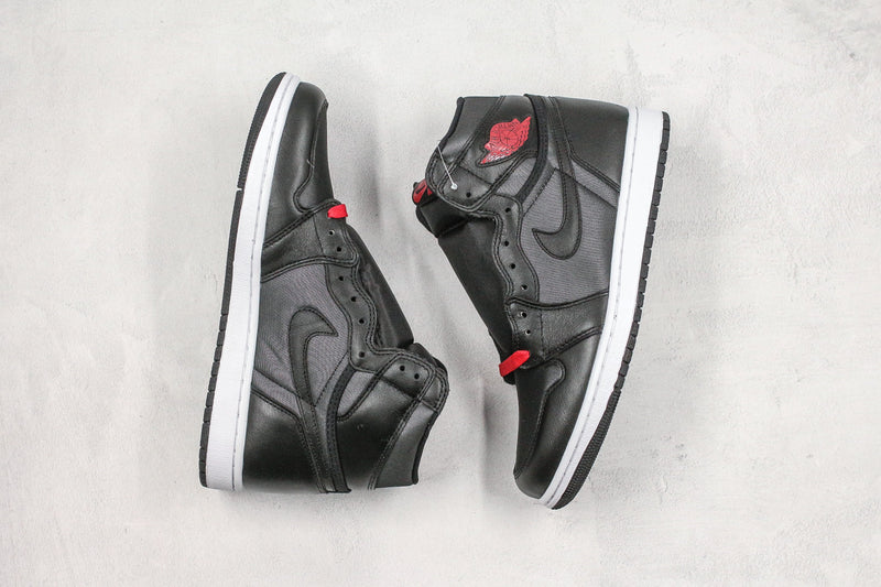 Jordan 1 Retro High Black Satin Gym Red