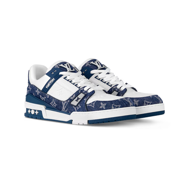 Louis Vuitton Trainer Monogram Denim White Blue